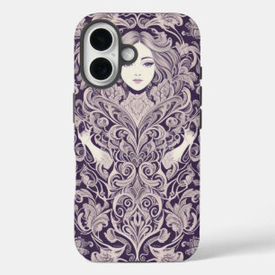Coque Pour iPhone 16 Floral Abstrait ornemental