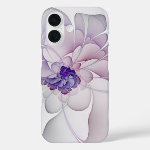 Coque Pour iPhone 16 Floral Abstrait pourpre