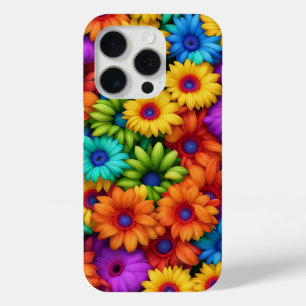 Coque iPhone 15 Pro Floral arc-en-ciel coloré #22 - iPhone 15 Pro Coqu