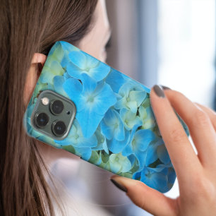 Coque Pour iPhone 16 Floral bleu français Hydrangea