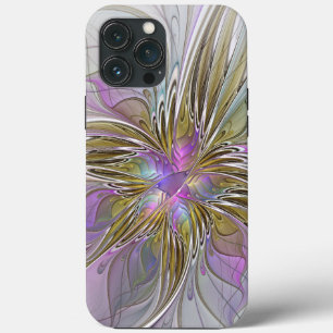 Case-Mate iPhone Case Floral Coloré Abstrait Fractal Avec Rose & Or