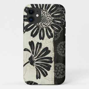 Coques Pour iPhone Floral contemporain en noir et blanc