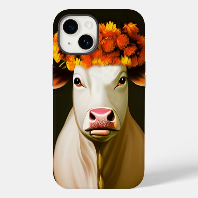 Coques Case-Mate iPhone Floral cow (Verso)