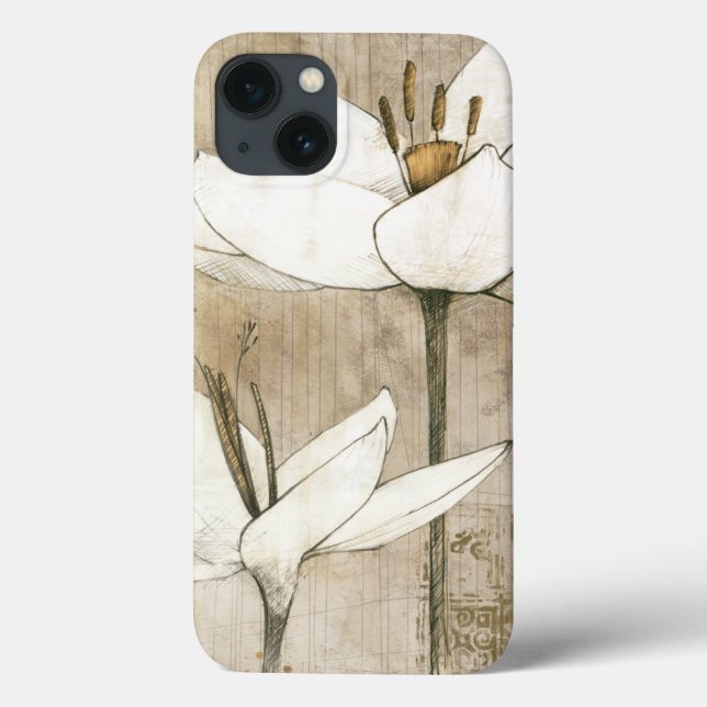 Coques Case-Mate iPhone Floral dessiné par le crayon (Verso)