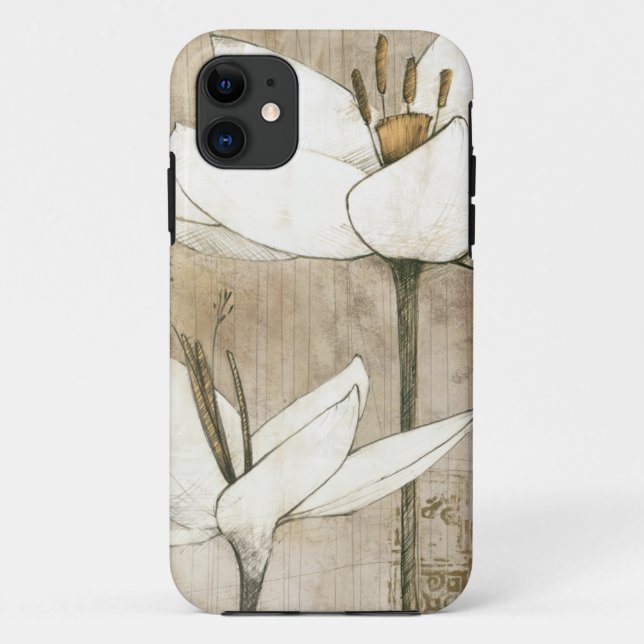 Coques Case-Mate iPhone Floral dessiné par le crayon (Dos)