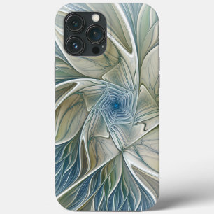 Case-Mate iPhone Case Floral Dream Motif Abstrait Blue Khaki Fractal