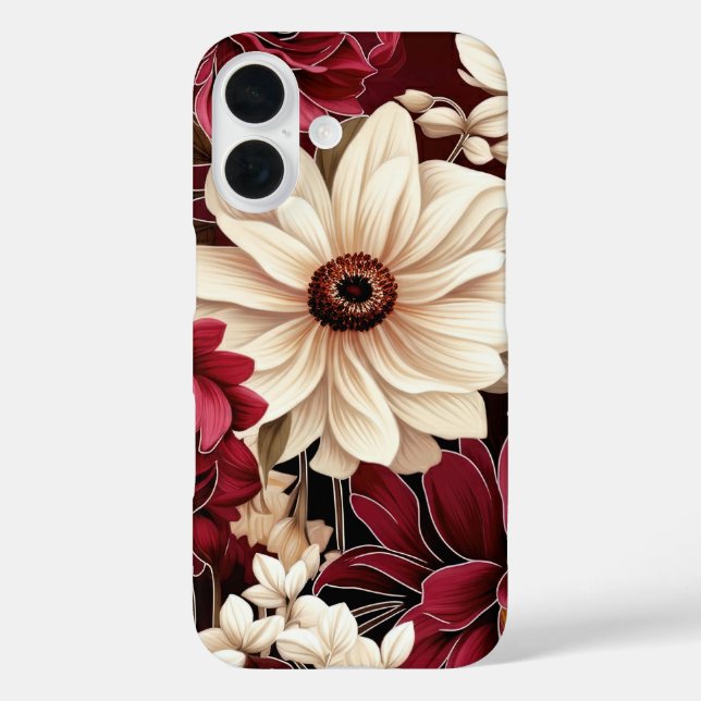 Coques Case-Mate iPhone Floral foncé romantique pour l'automne (Verso)