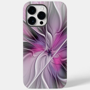 Coque Pour Pour iPhone 14 Pro Max Floral Fractal moderne Fleur Abstraite rose gris