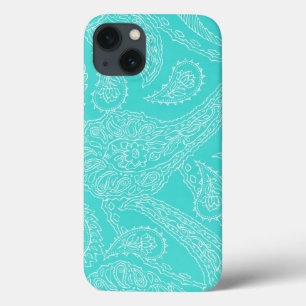 Coques Pour iPhone Floral girly vintage de Paisley de henné de bleu