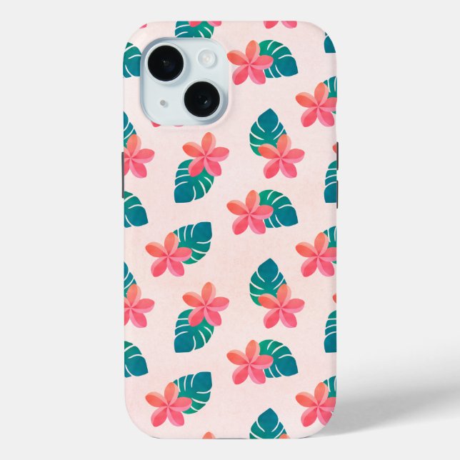 Coques Case-Mate iPhone Floral Hawaii Motif rose Aquarelle Plumeria (Verso)