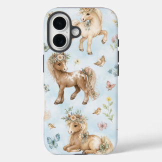 Coque Pour iPhone 16 Floral Miniature Pony Phone Case