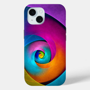 Coque Pour iPhone 15 Floral moderne Art Abstrait rose Bleu Motif #17