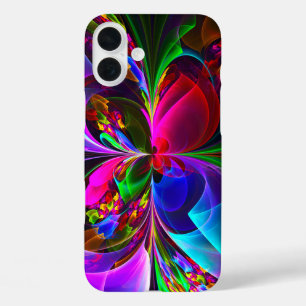 Coques iPhone 16 Plus Floral moderne Art Abstrait Rouge Bleu Motif #12