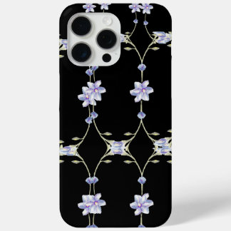 Coque iPhone 15 Pro Max Floral noir
