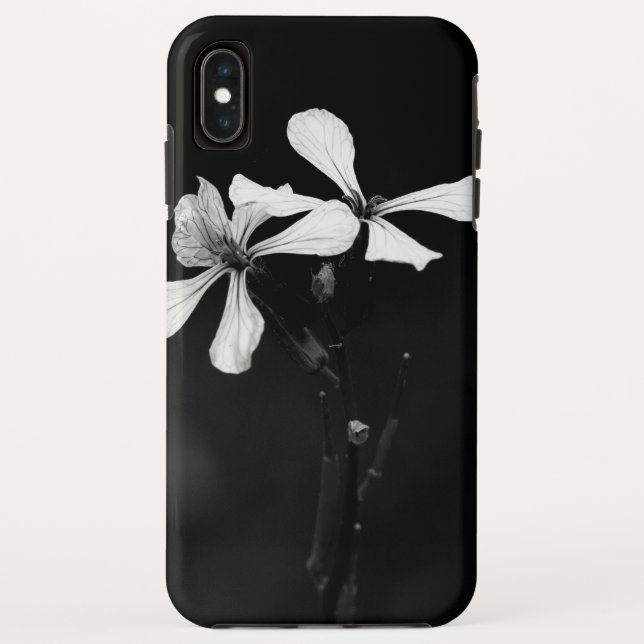 Coques Case-Mate iPhone floral noir et blanc minimal (Dos)