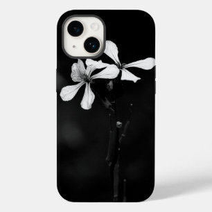 Coque Pour iPhone 14 floral noir et blanc minimaliste