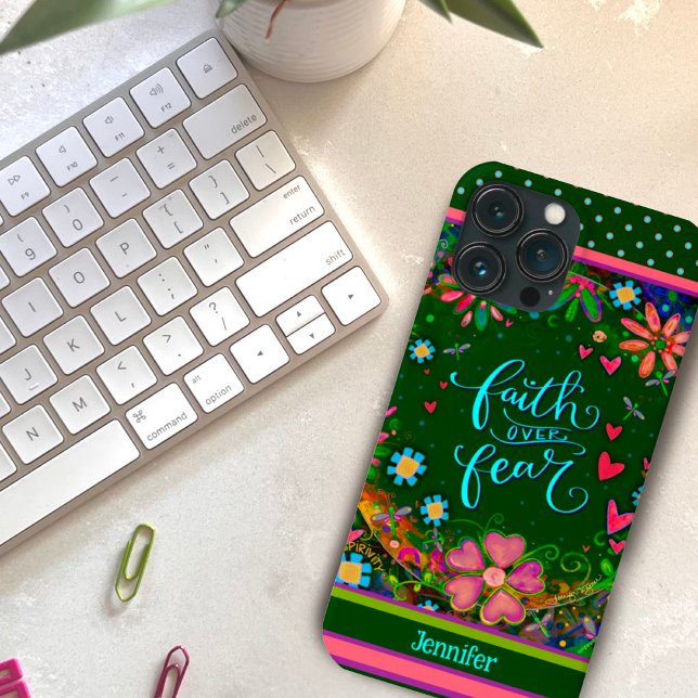 Coques Case-Mate iPhone Floral Nom personnalisé Jolie citation de foi (Créateur téléchargé)