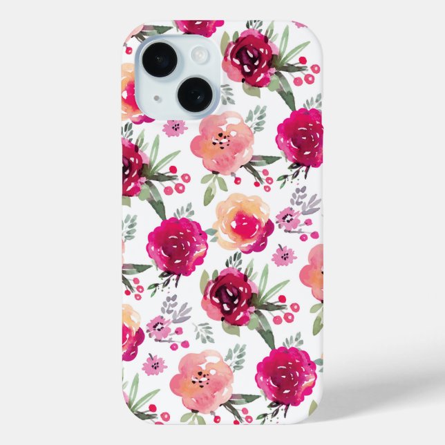 Coques Case-Mate iPhone Floral rose (Verso)