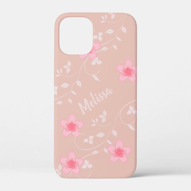 Coques Case-Mate iPhone Floral rose beige (Verso)