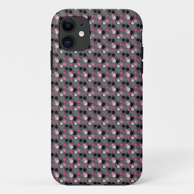Coques Case-Mate iPhone Floral Rose Et Noir (Dos)
