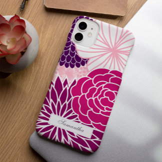 Coque iPhone 15 Pro Max Floral rose et violet