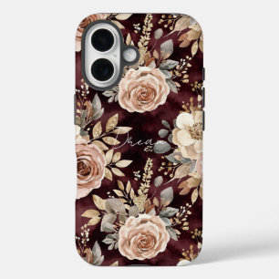 Coque Pour iPhone 16 Floral roux de Bourgogne