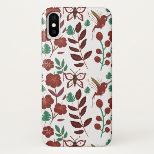 Case-Mate iPhone Case Floral seamless pattern birds and butterflies
