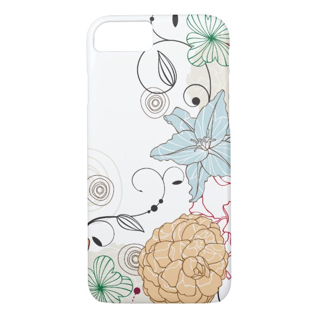 Coques Case-Mate iPhone Floral Tourbillonnant Abstrait (Dos)