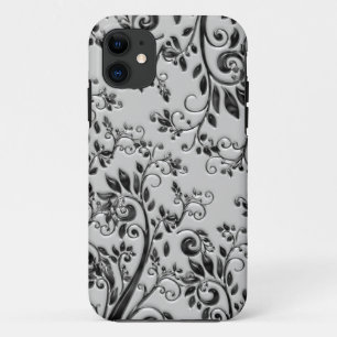 Coques Pour iPhone Floral Tourbillonnant noir incorporé