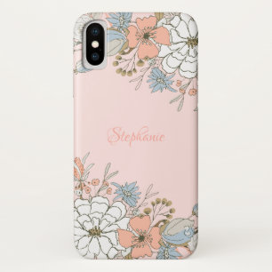 Case-Mate iPhone Case Flore bleu rose pâle Personnalisé