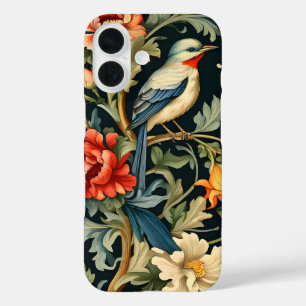 Coque Pour iPhone 16 Flore complexe avec oiseaux
