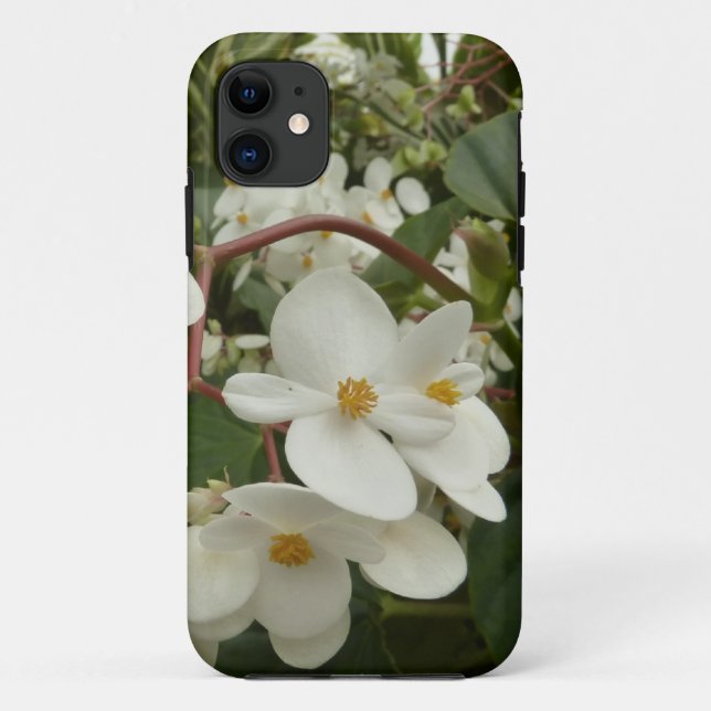 Coques Case-Mate iPhone Flore de Bégonia blanche tropicale (Dos)