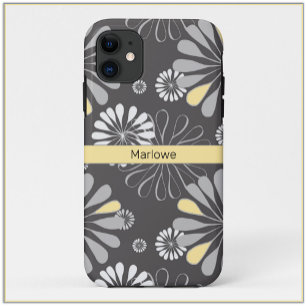 Case-Mate iPhone Case Flore gris et jaune tendance