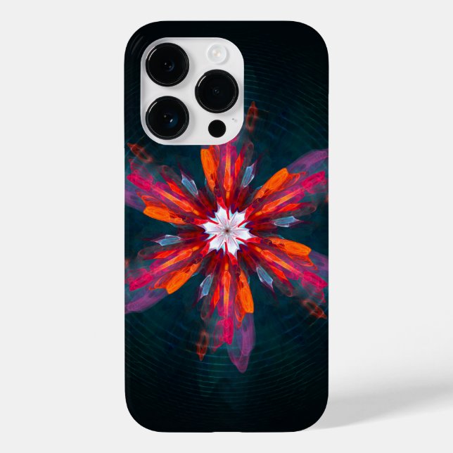 Coques Case-Mate iPhone Flore Mandala Flowers Orange Red Blue Abstract (Verso)