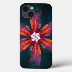 Case-Mate iPhone Case Flore Mandala Flowers Orange Red Blue Abstract