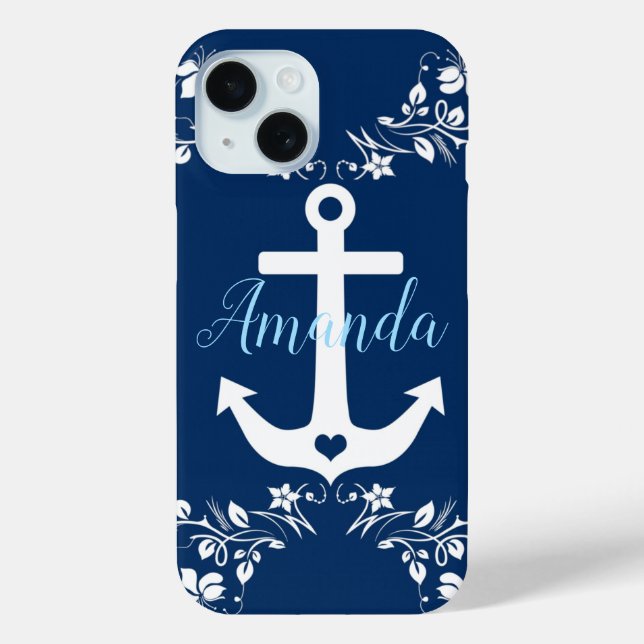 Coques Case-Mate iPhone Flore marine et Ancre (Verso)