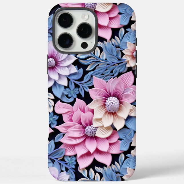 Coques Case-Mate iPhone Flore rose emboussée (Verso)