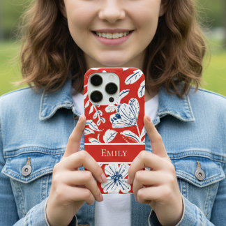 Coques iPhone 16 Pro Flore rouge