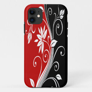 Coque Case-Mate Pour iPhone Flore rouge blanc et noire