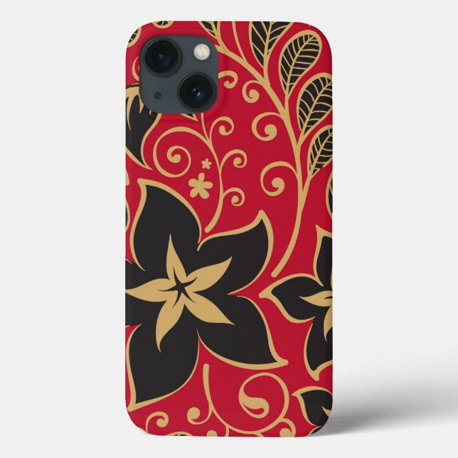Coques Case-Mate iPhone Flore rouge et noire (Verso)