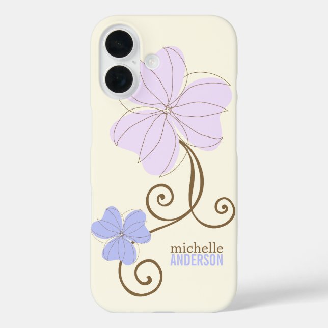 Coques Case-Mate iPhone Flore violette chic (Verso)