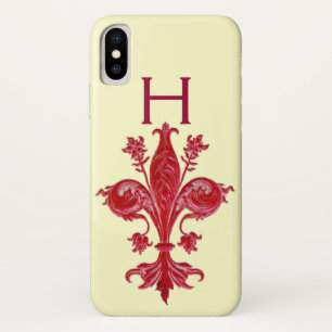 COQUE Case-Mate POUR iPhone FLORENTINE ROUGE LILY FLEUR DE LIS