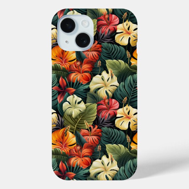 Coques Case-Mate iPhone Flores de fleurs exotiques et feuilles #17 (Verso)