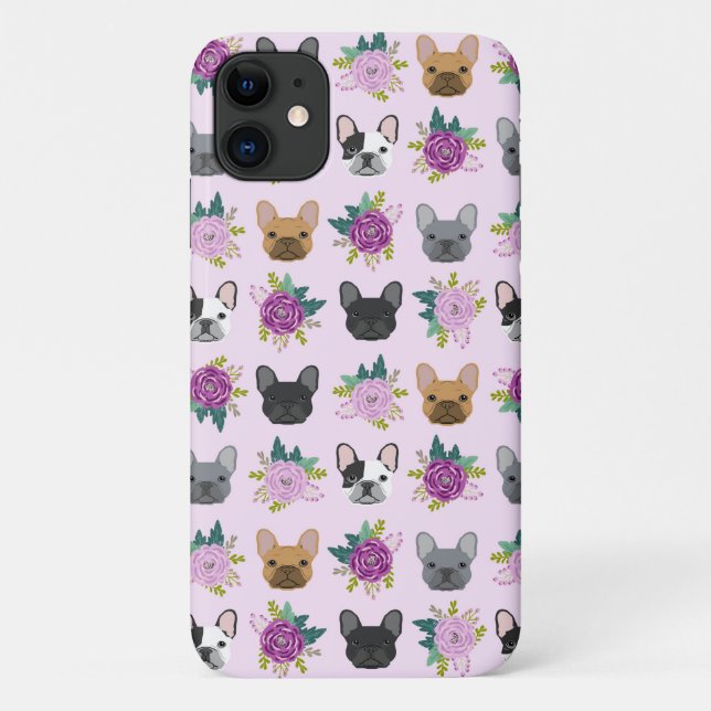 Coques Case-Mate iPhone Flores de lavande de Bulldog (Dos)