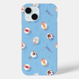 Coque Pour iPhone 15 Flottant dans le Motif de la rivière Lazy