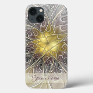 Case-Mate iPhone Case Flourish Gold Modern Abstrait Fractal Nom de la fl