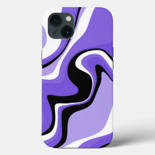 Case-Mate iPhone Case Fluide noir, blanc et violet Abstrait