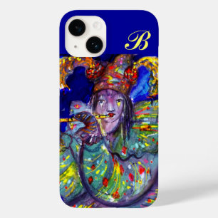 Coques Pour iPhone FLUTISTE EN BLEU / Monogramme de nuit du Carnaval 
