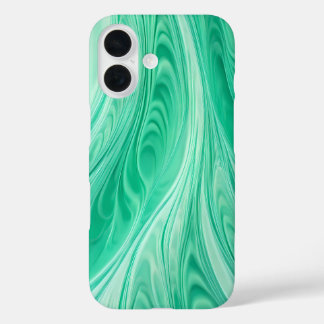 Coque Pour iPhone 16 Flux de marbre vert à la menthe - Motif fluide Abs