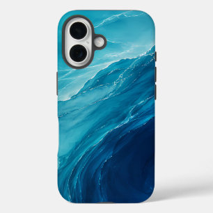 Coque Pour iPhone 16 Flux d'Océan Turquoise de Luxe